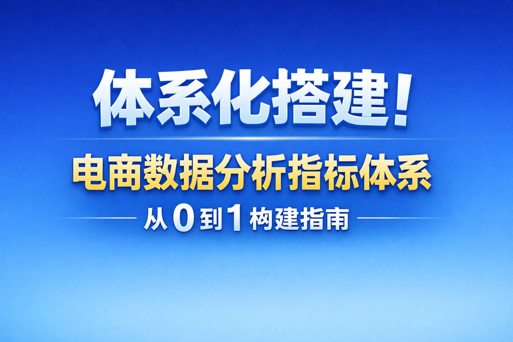体系化搭建！电商数据分析指标体系，从 0 到 1 构建指南